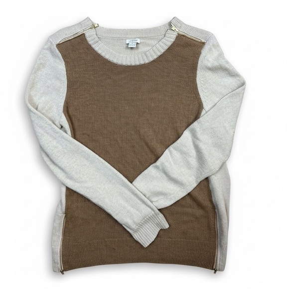 J. Crew Beige and Cream Crew Neck Sweater - Picture 3 of 8